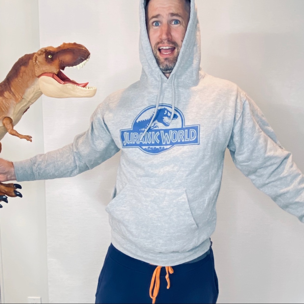 Jurassic Park world grey men’s hoodie